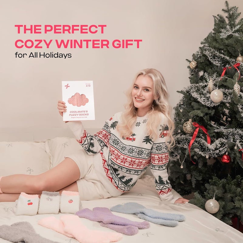 CoolMate Store GLOBAL Fuzzy Socks for Women Valetines Gift Box, Cozy, Soft, Stocking Stuffers, Comfy Cloud-Like Socks for Spa,Home - Image 2